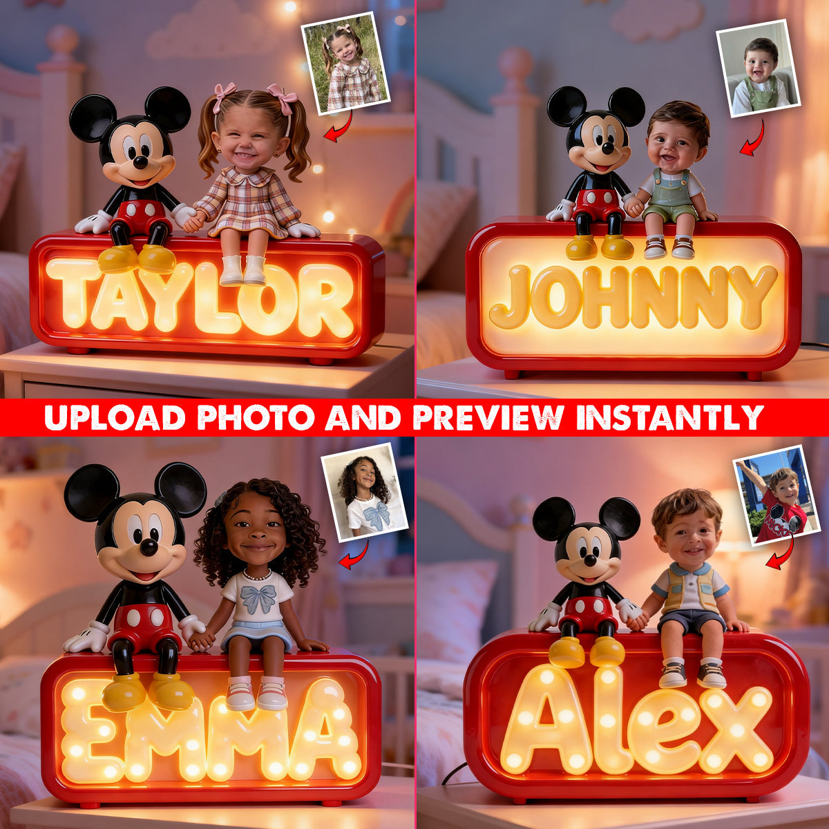 Best Buddies - Personalized Mouse Acrylic LED Night Light
