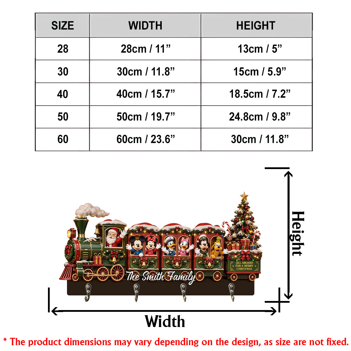Magical Train To The North Pole - Personalized Mouse Custom Shaped Hanging Rack