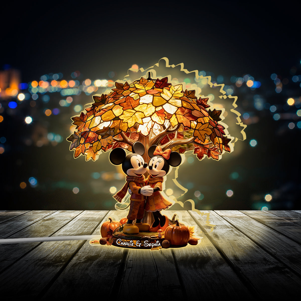 You & Me Magical Season - Personalized Mouse Acrylic LED Night Light