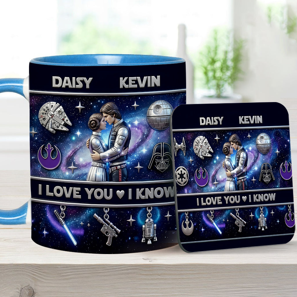 I Love You - Personalized The Force Accent Mug & Coaster