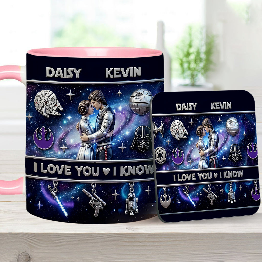 I Love You - Personalized The Force Accent Mug & Coaster