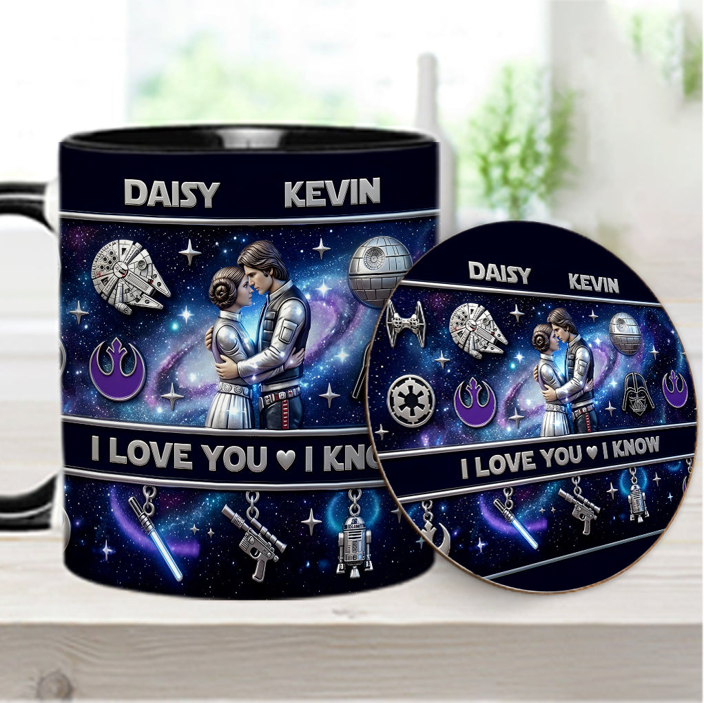 I Love You - Personalized The Force Accent Mug & Coaster