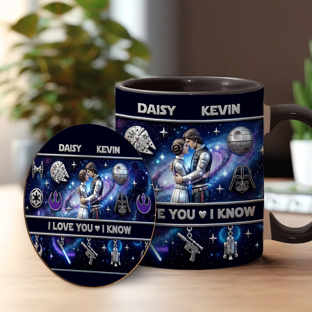 I Love You - Personalized The Force Accent Mug & Coaster