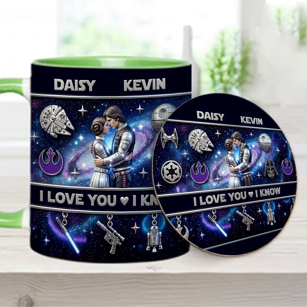 I Love You - Personalized The Force Accent Mug & Coaster