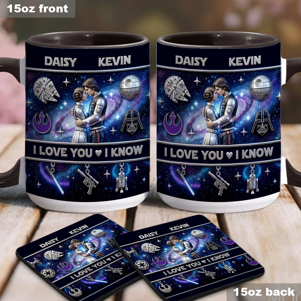 I Love You - Personalized The Force Accent Mug & Coaster