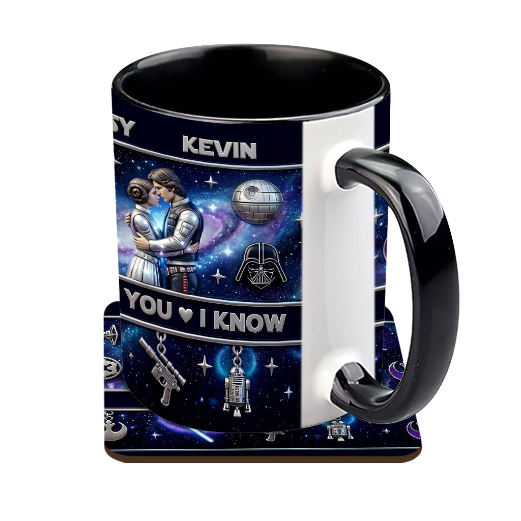 I Love You - Personalized The Force Accent Mug & Coaster