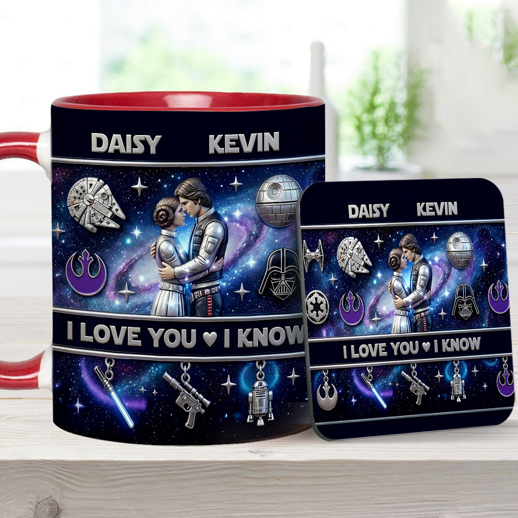 I Love You - Personalized The Force Accent Mug & Coaster