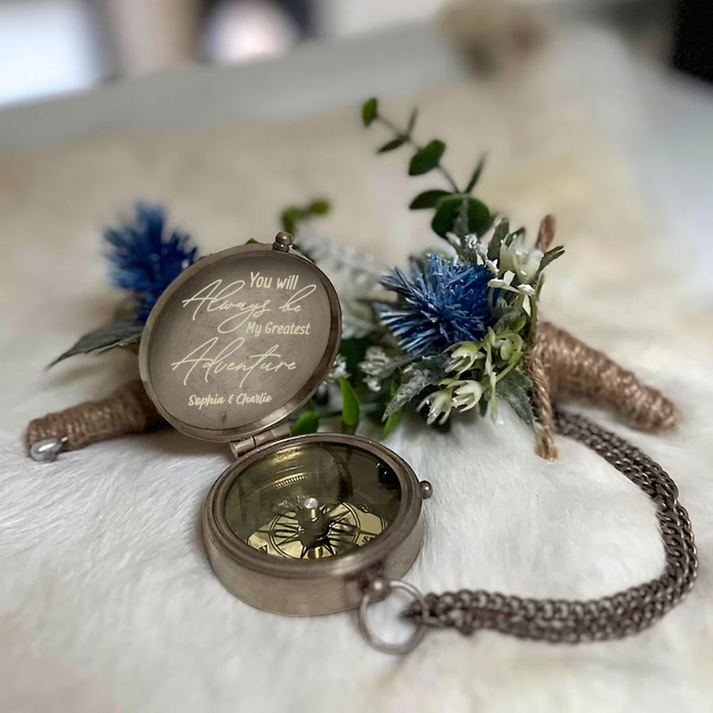 You Are My Greatest Adventure - Personalized Couple Compass