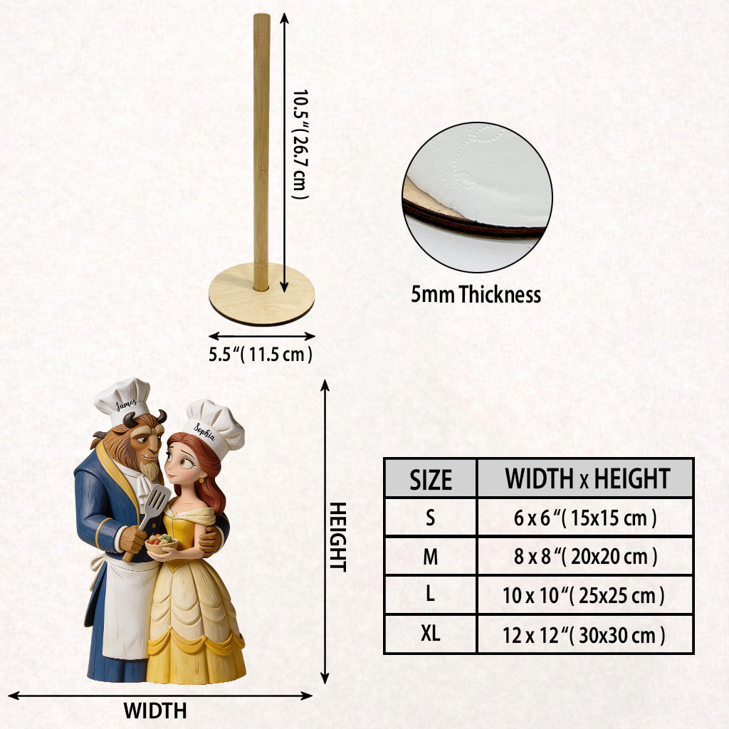Cooking Together Gift For Couple - Personalized Beauty And The Beast Paper Towel Stand