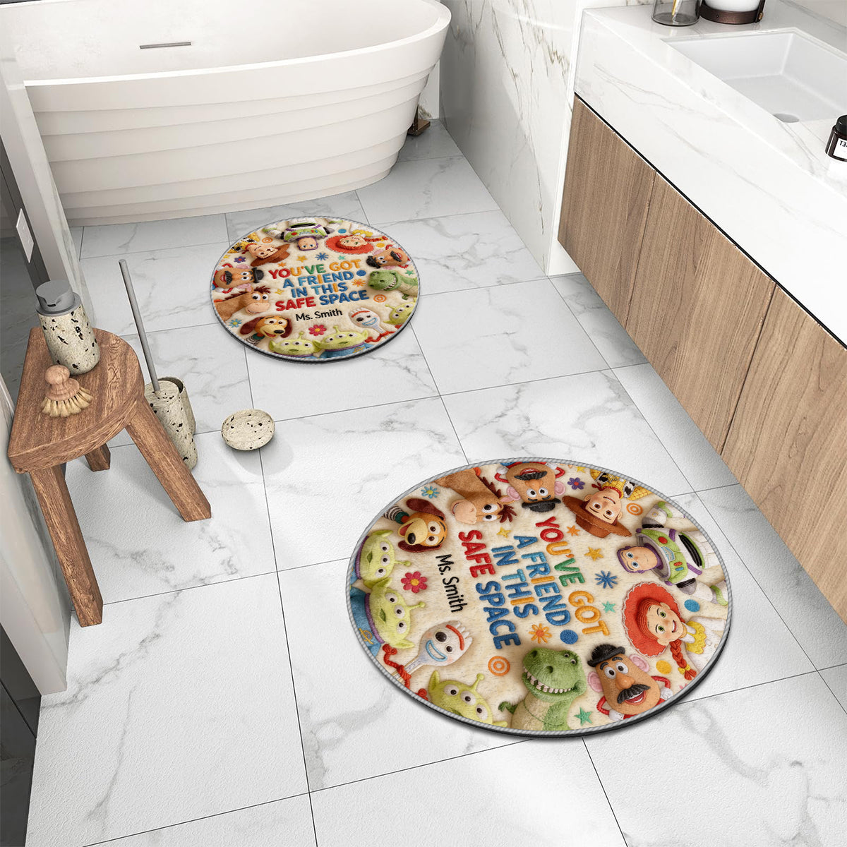 You've Got A Friend In This Safe Space - Personalized Teacher Non-Slip Tufted Rug