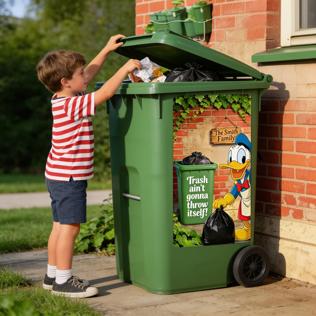 Trash Ain't Gonna Throw Itself - Personalized Mouse Trash Bin Decal