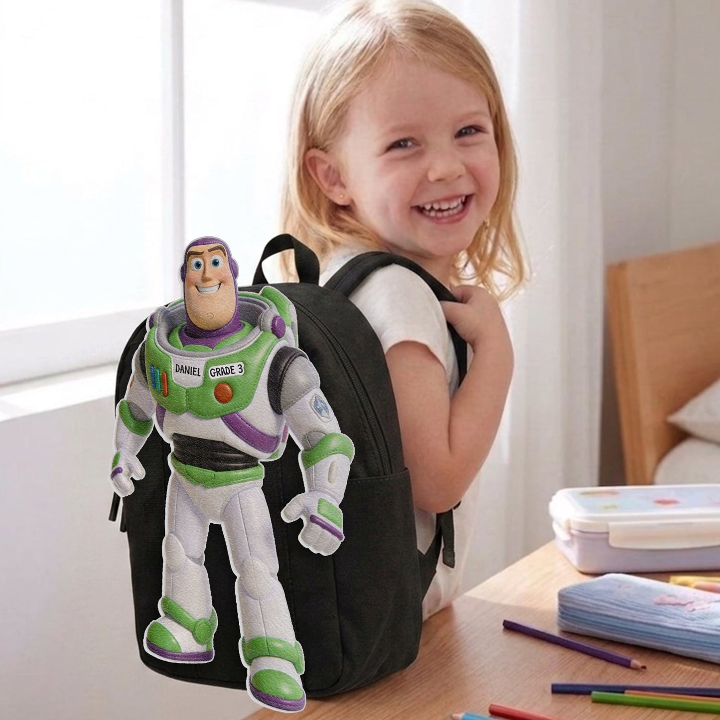 Toy Friendship - Personalized Movie For Kids Changeable Leather Patch Backpack