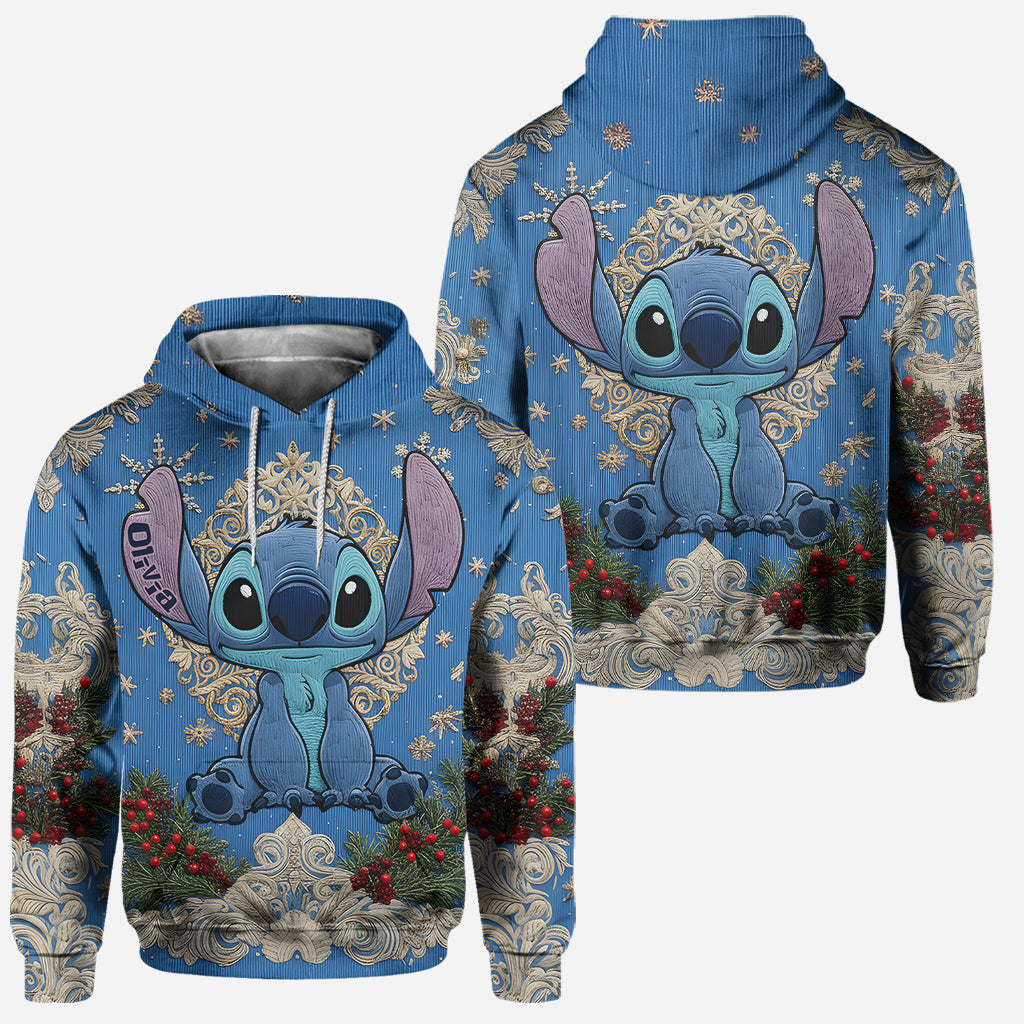 Festive Alien Knit - Personalized Ohana Hoodie and Leggings