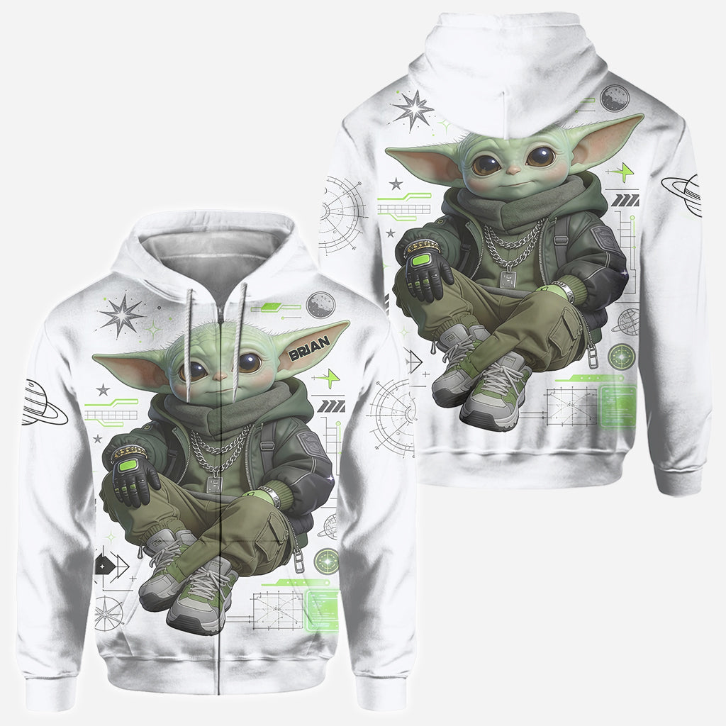 Cool Green Alien - Personalized The Force All Over Shirt