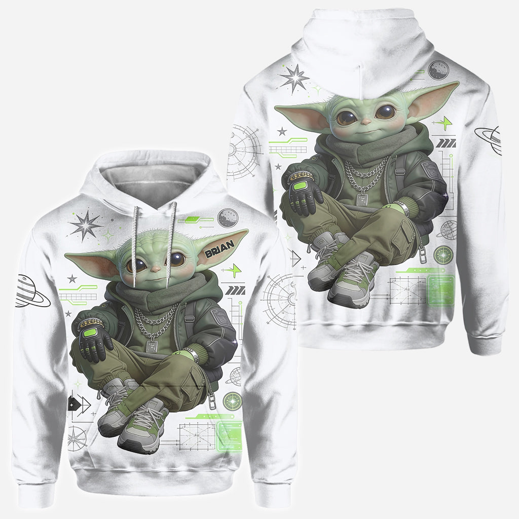 Cool Green Alien - Personalized The Force All Over Shirt