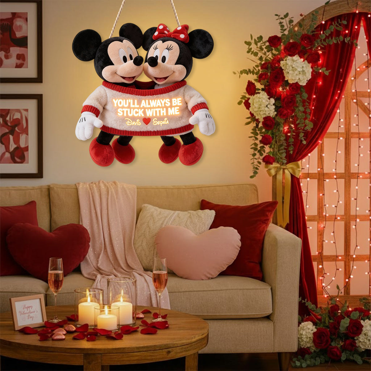 You'll Always Be Stuck With Me - Personalized Mouse LED Light Acrylic Sign
