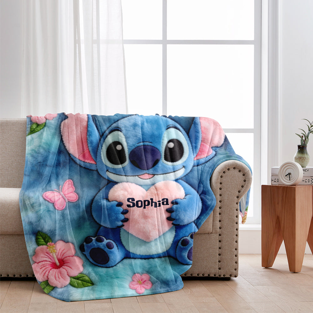 Blue Monster - Personalized Ohana Blanket