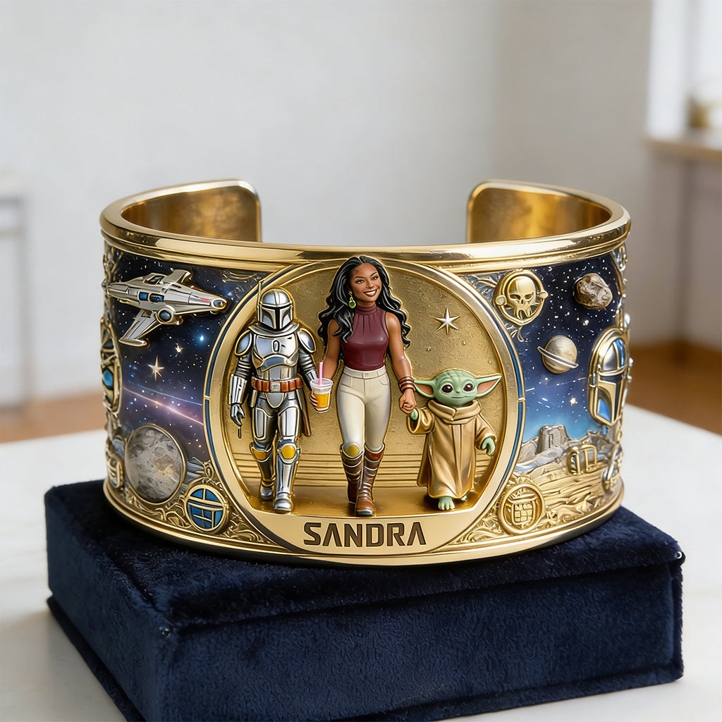 This Is The Way - Personalized The Force Shaped Cuff Bracelet