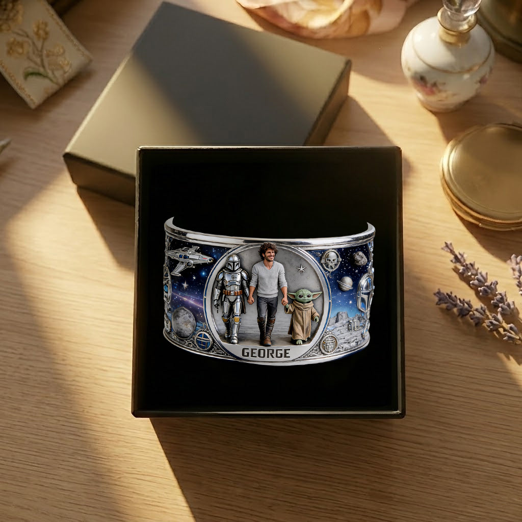 This Is The Way - Personalized The Force Shaped Cuff Bracelet