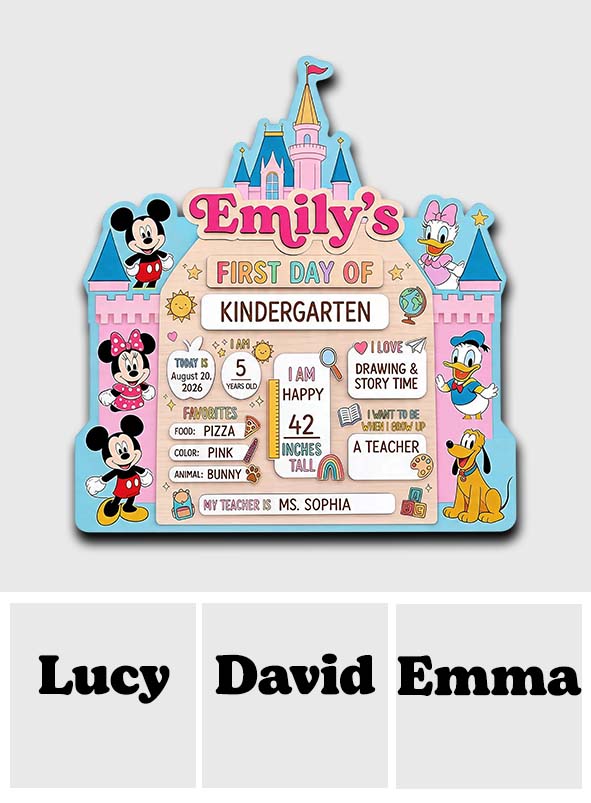 My First Day Of School - Personalized Mouse 2 Layered Wood Sign / Wood Plaque