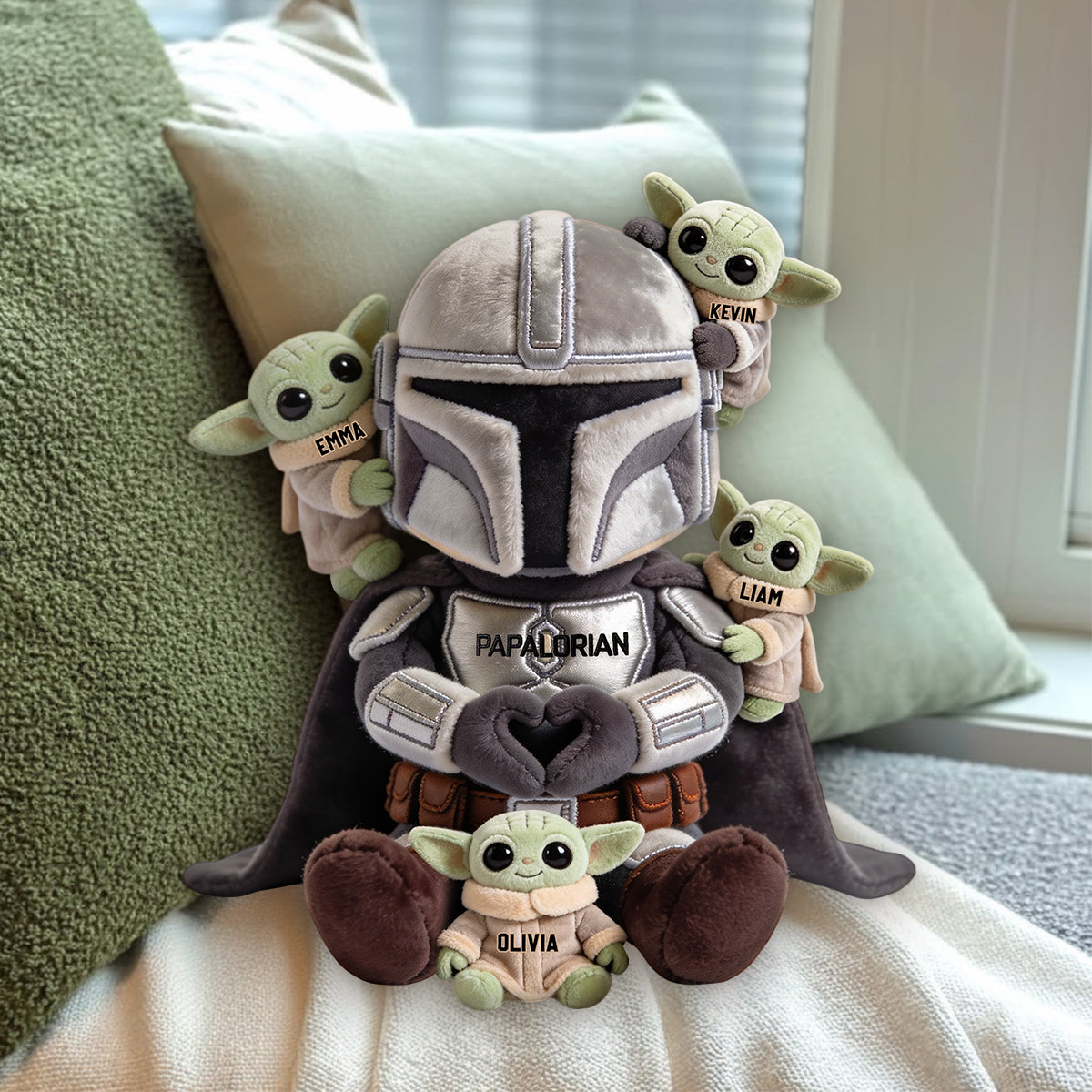 Papalorian This Is The Way - Personalized The Force Premium Faux Fur Pillow
