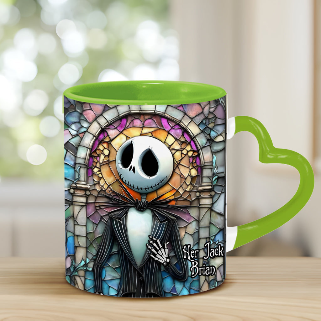 Her Jack His Sally - Personalized Nightmare Heart Handle Mug