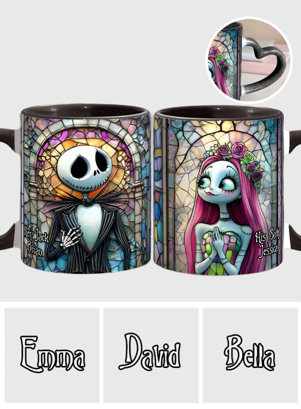 Her Jack His Sally - Personalized Nightmare Heart Handle Mug