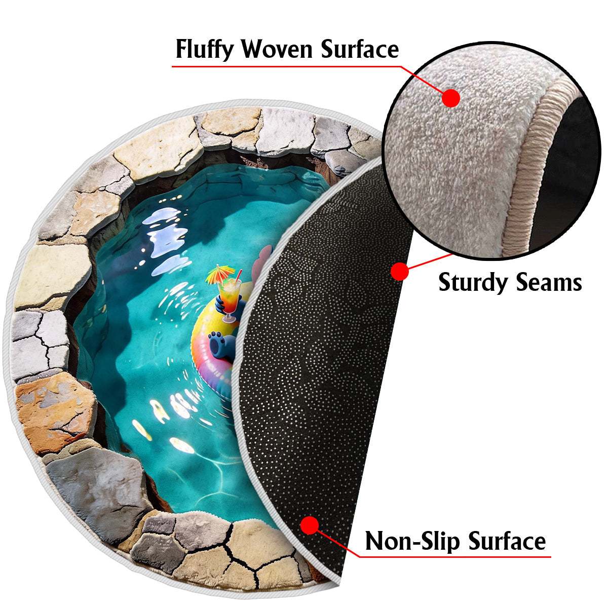 Summer Vibes - Personalized Ohana Non-Slip Tufted Rug