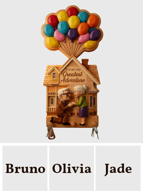 You Are My Greatest Adventure - Personalized Couple Custom Shaped Hanging Rack