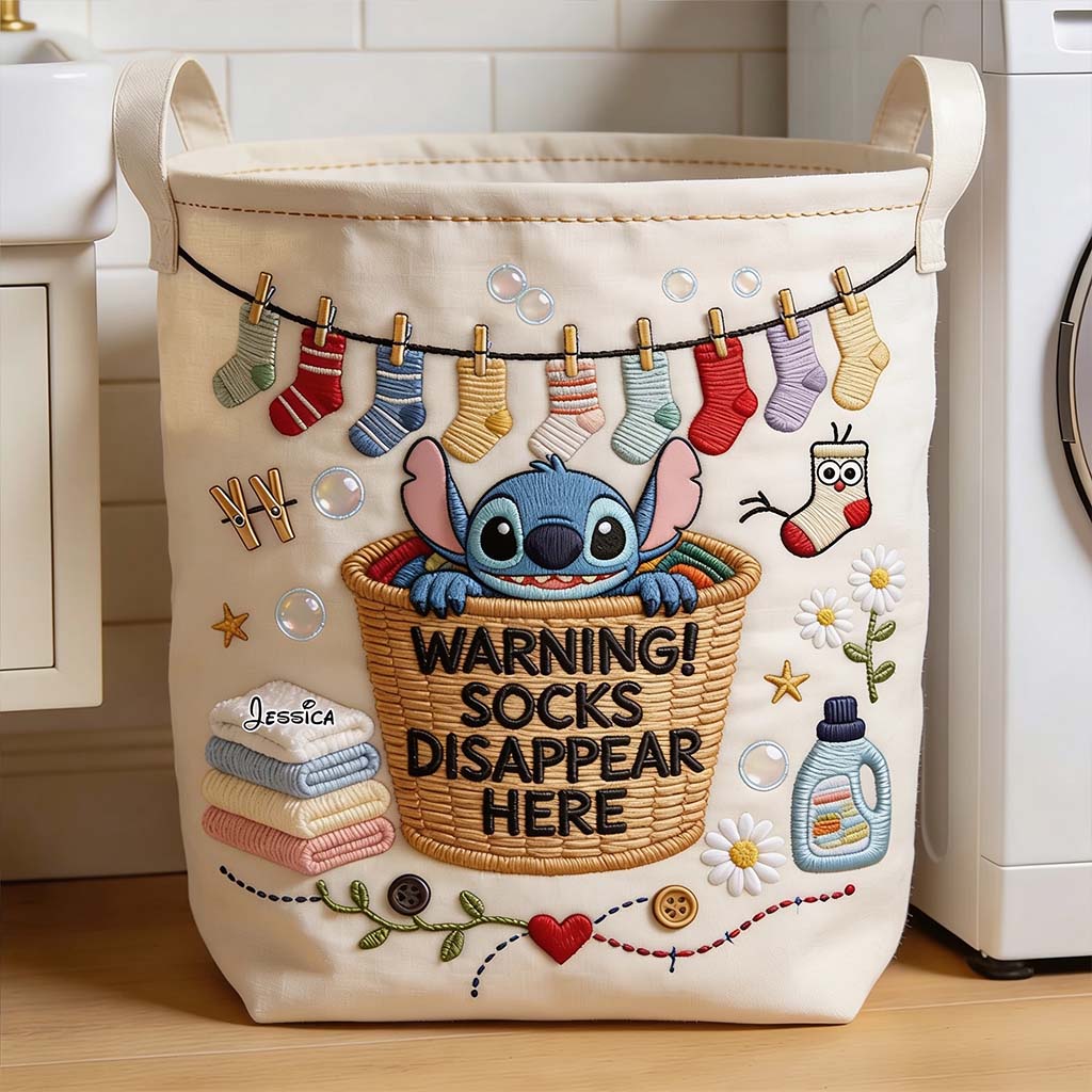 Socks Disappear Here - Personalized Ohana Storage Basket