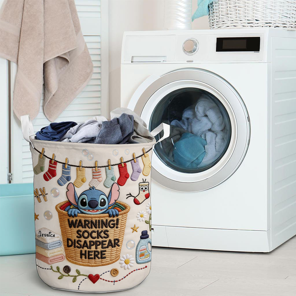 Socks Disappear Here - Personalized Ohana Storage Basket