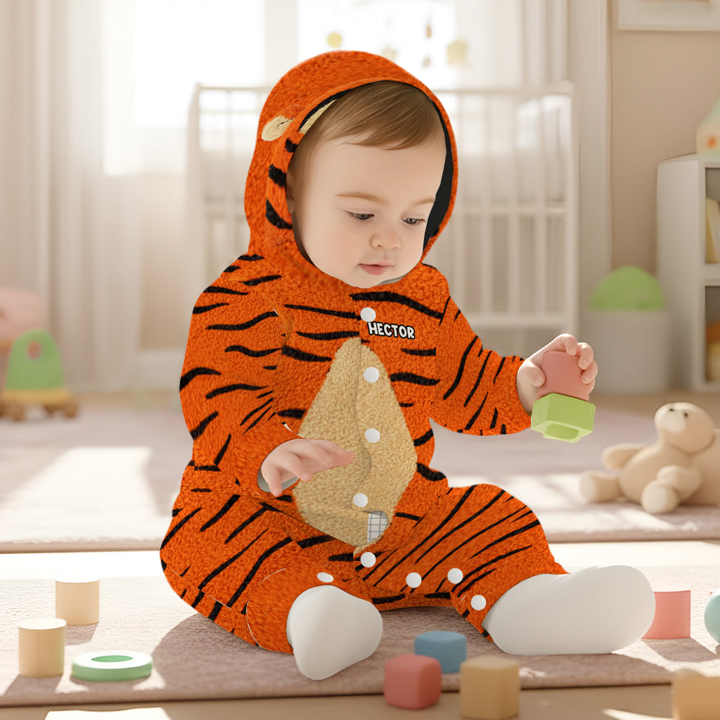 Honey Bear Characters - Personalized Yellow Bear Hooded Jumpsuit