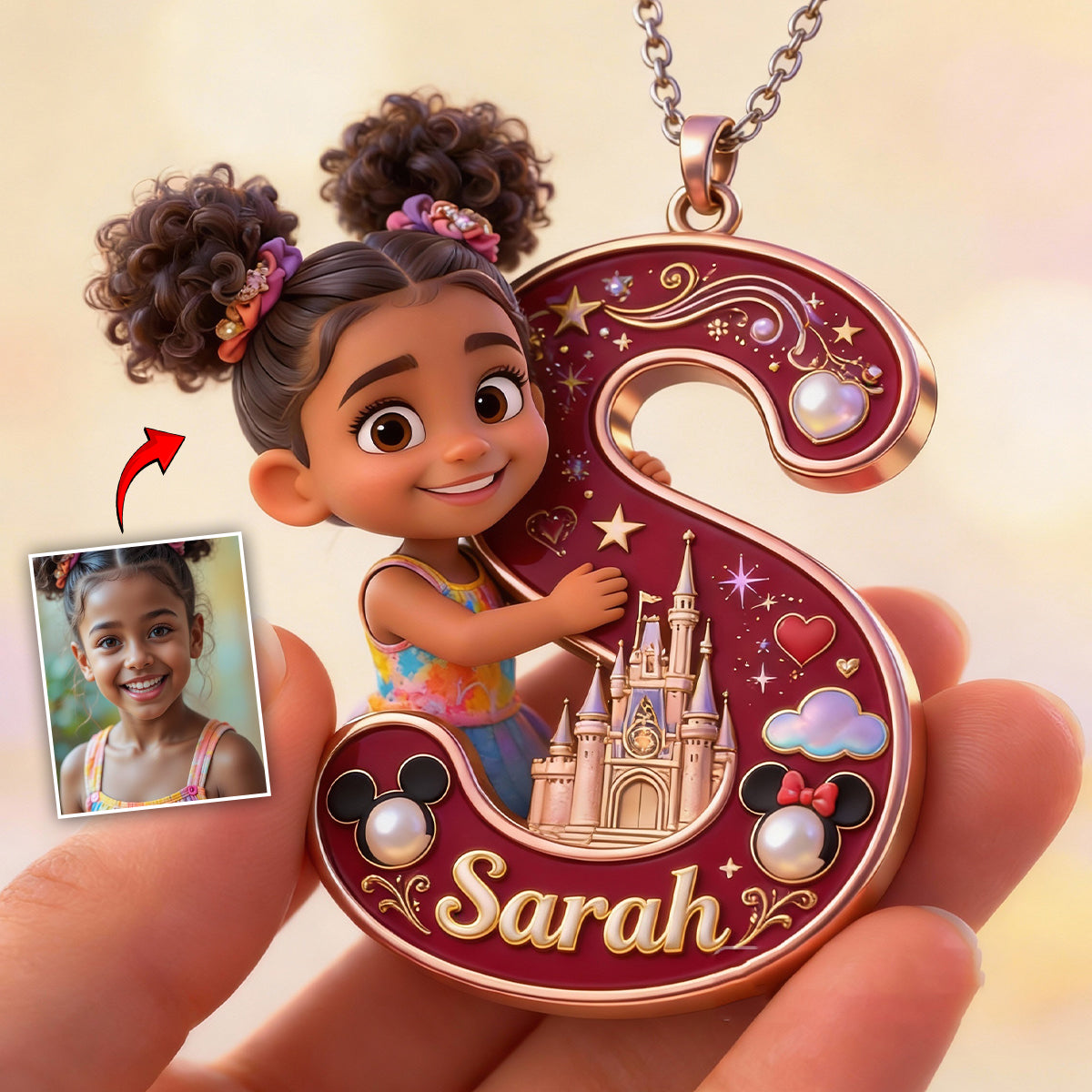 Magical Letter - Personalized Mouse Shaped Metal Pendant Necklace