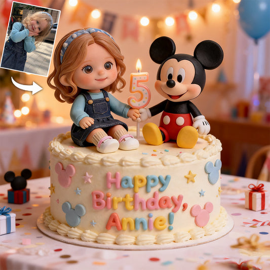 Birthday Cake With Friend - Personalized Mouse Custom Shaped Acrylic Plaque