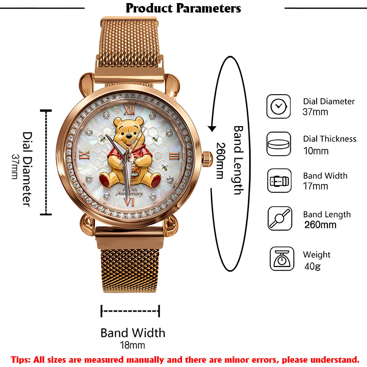 Honey Bear 100th Anniversary - Personalized Yellow Bear Women Hand Watch