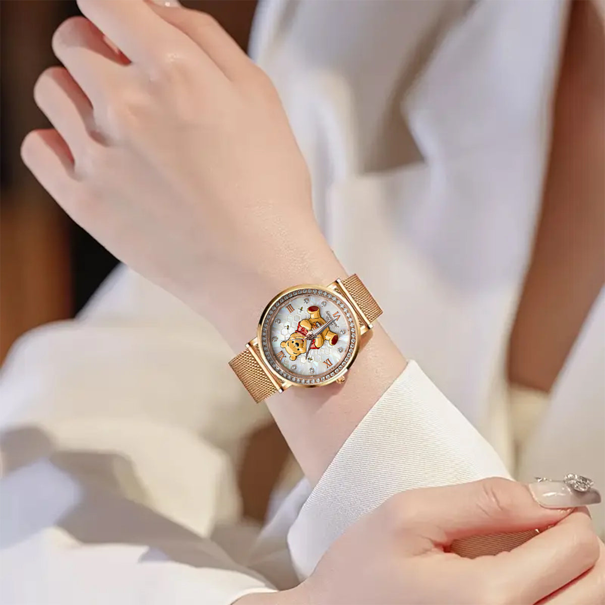 Honey Bear 100th Anniversary - Personalized Yellow Bear Women Hand Watch