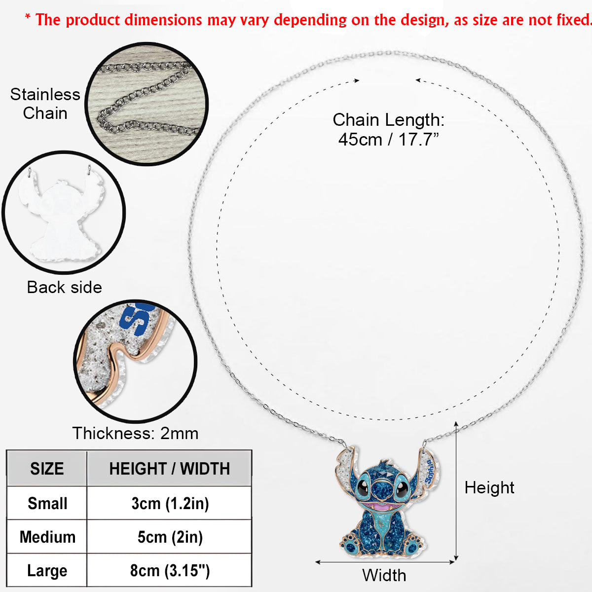 Ohana Means Family - Personalized Ohana Custom Shaped Pendant Necklace