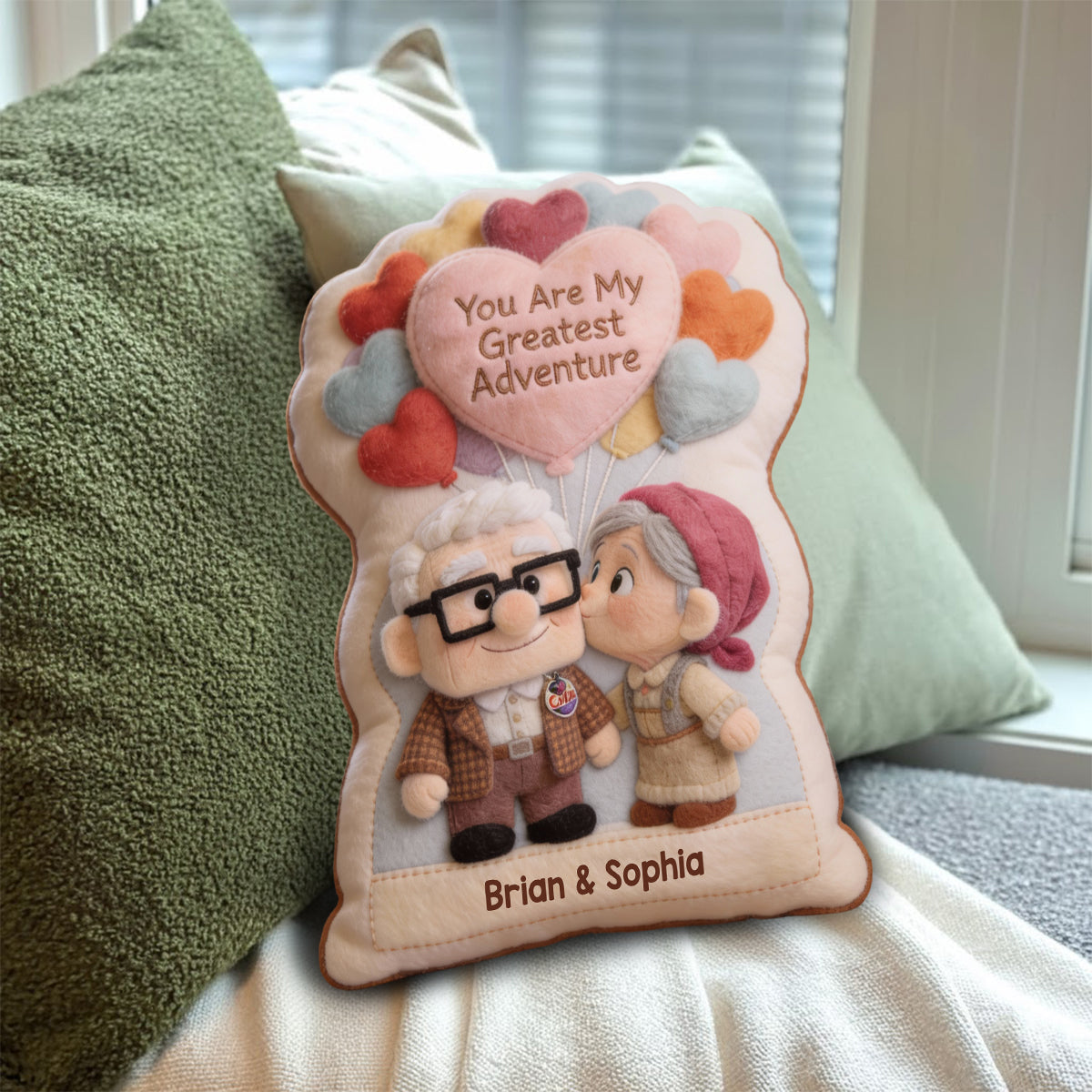 You Are My Greatest Adventure - Personalized Mouse Faux Fur Shaped Pillow