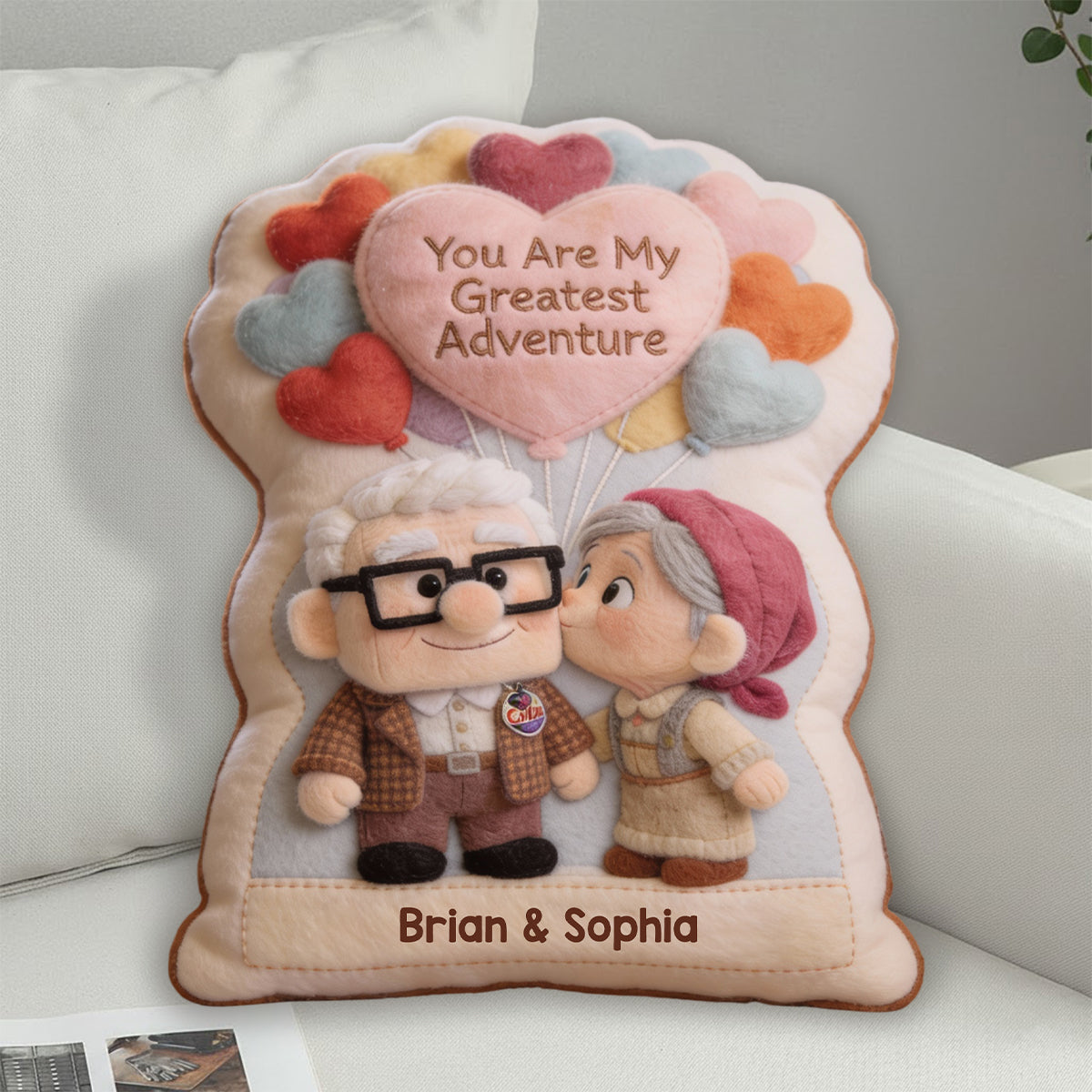 You Are My Greatest Adventure - Personalized Mouse Faux Fur Shaped Pillow