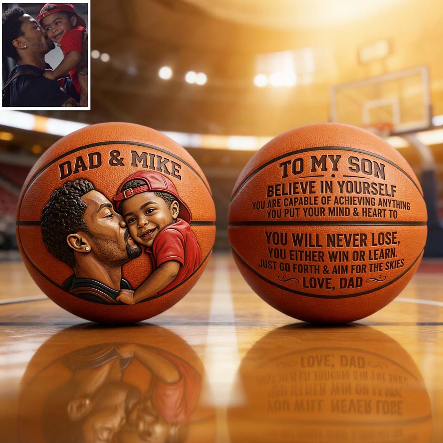 Gift For Sporty Kid, American Football, Basketball, Soccer, Baseball - Personalized Basketball Multi-Sport Ball