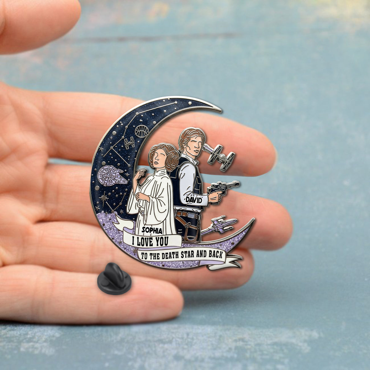 I Love You To The Death Star And Back - Personalized The Force Pin
