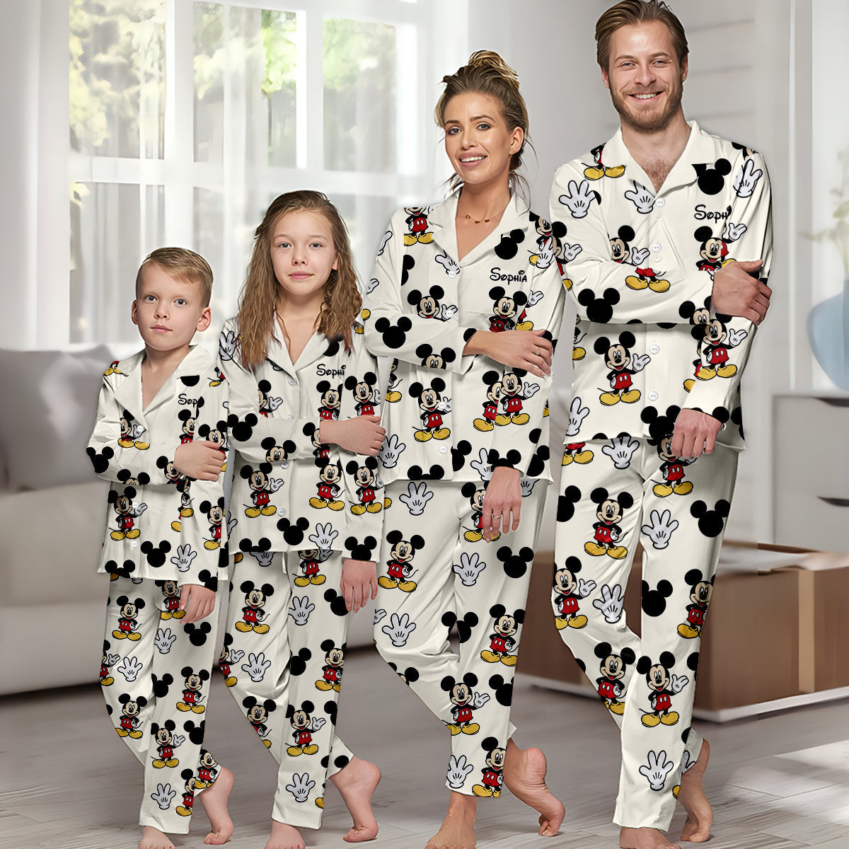 Friends - Personalized Mouse Button Down Pajamas