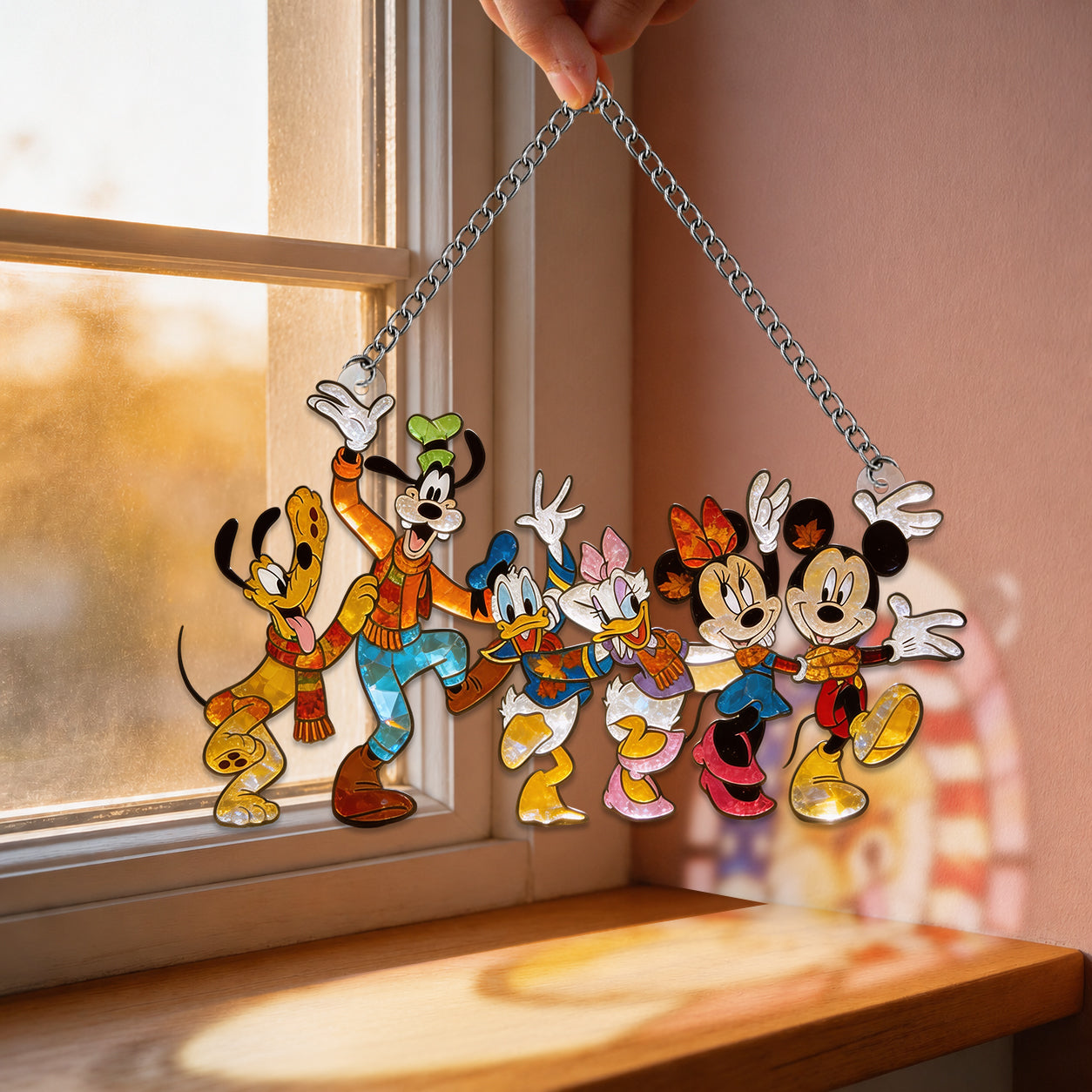Fall Vibes - Mouse 3D Printed Glass Suncatcher