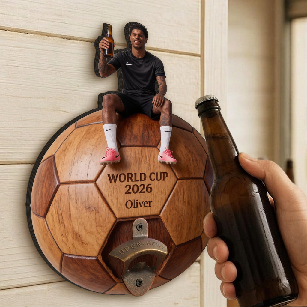 Soccer Ball With Letter - Personalized Soccer Wall Bottle Opener