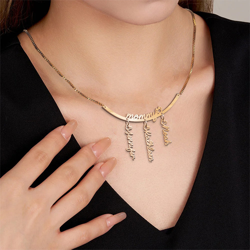 Magical Mom, Grandma - Personalized Mouse Necklace with Charms