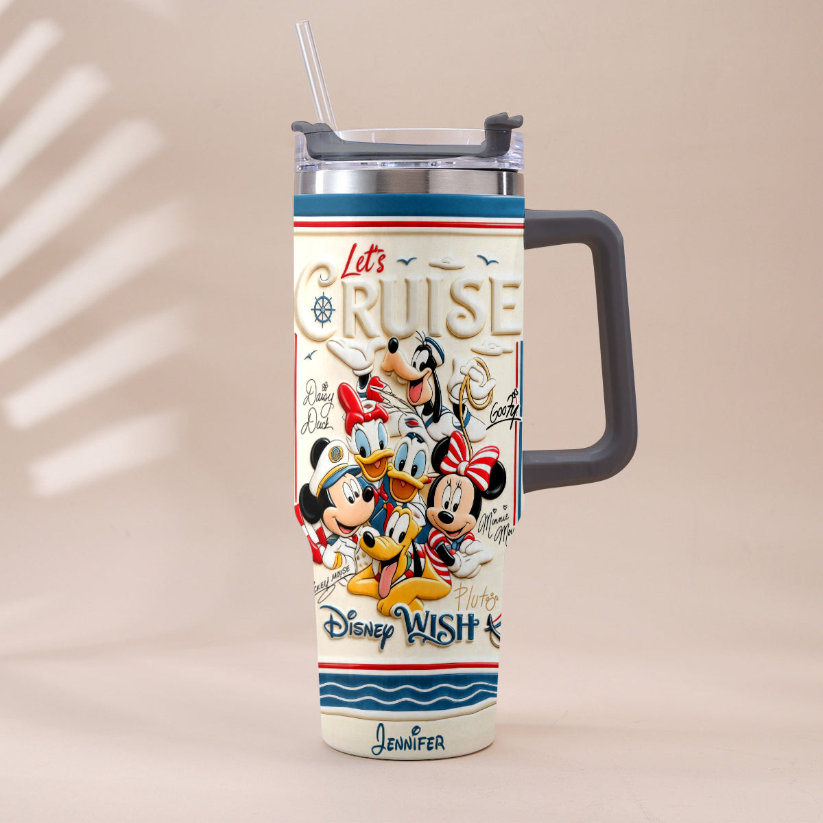 Let's Cruise - Personalized Disney Cruise Handle Tumbler With Box