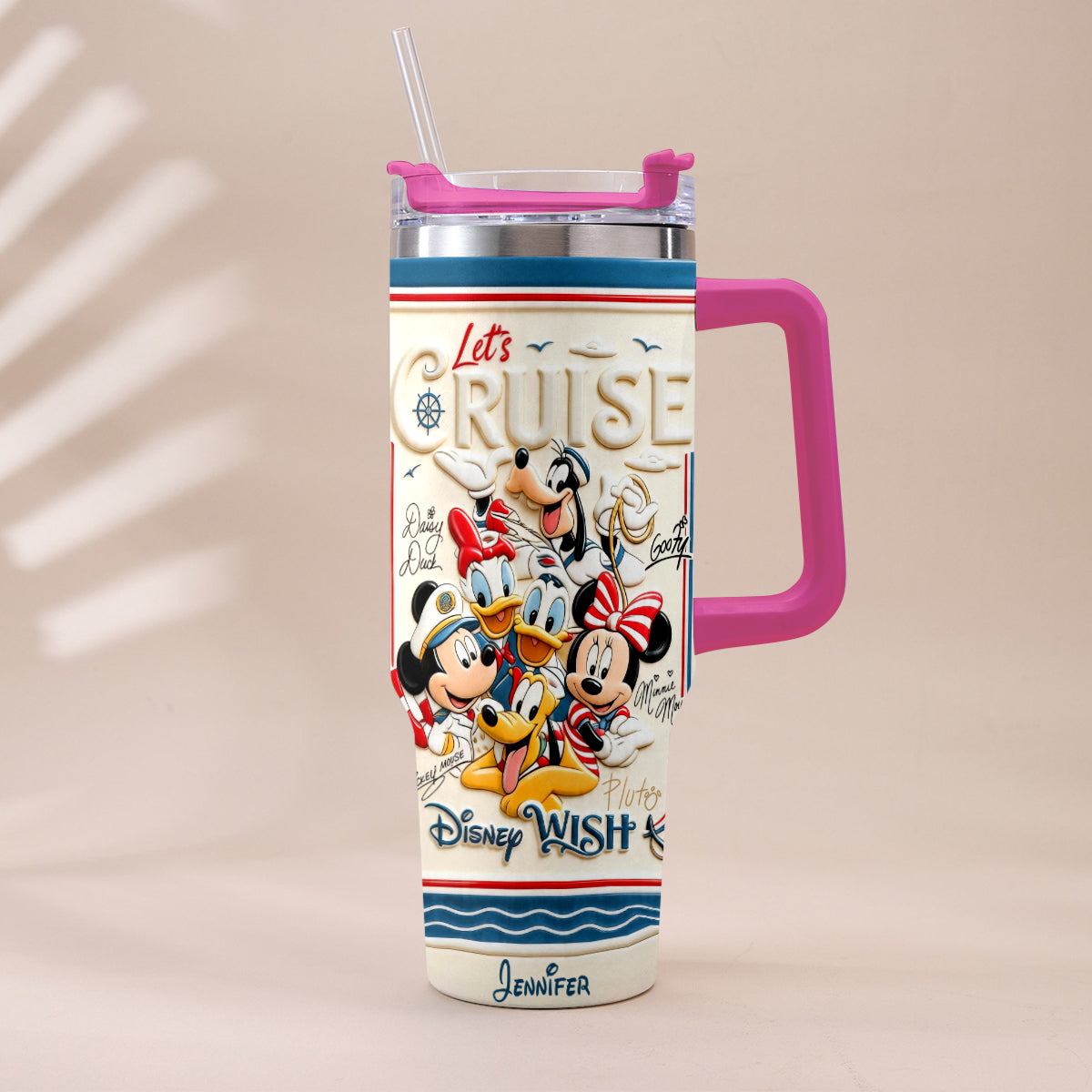 Let's Cruise - Personalized Disney Cruise Handle Tumbler With Box
