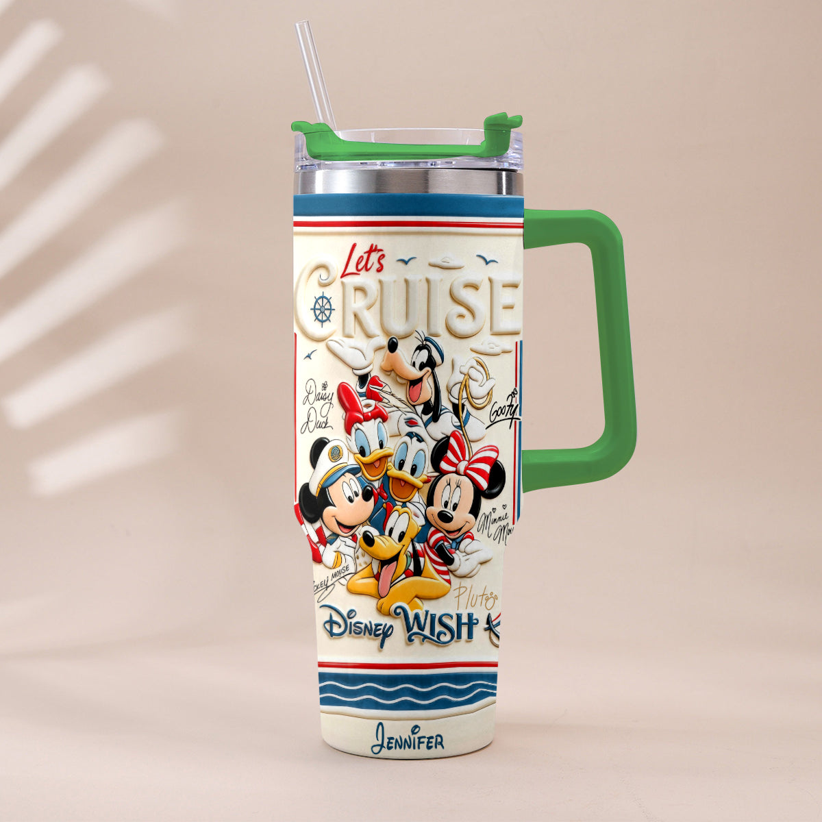 Let's Cruise - Personalized Disney Cruise Handle Tumbler With Box