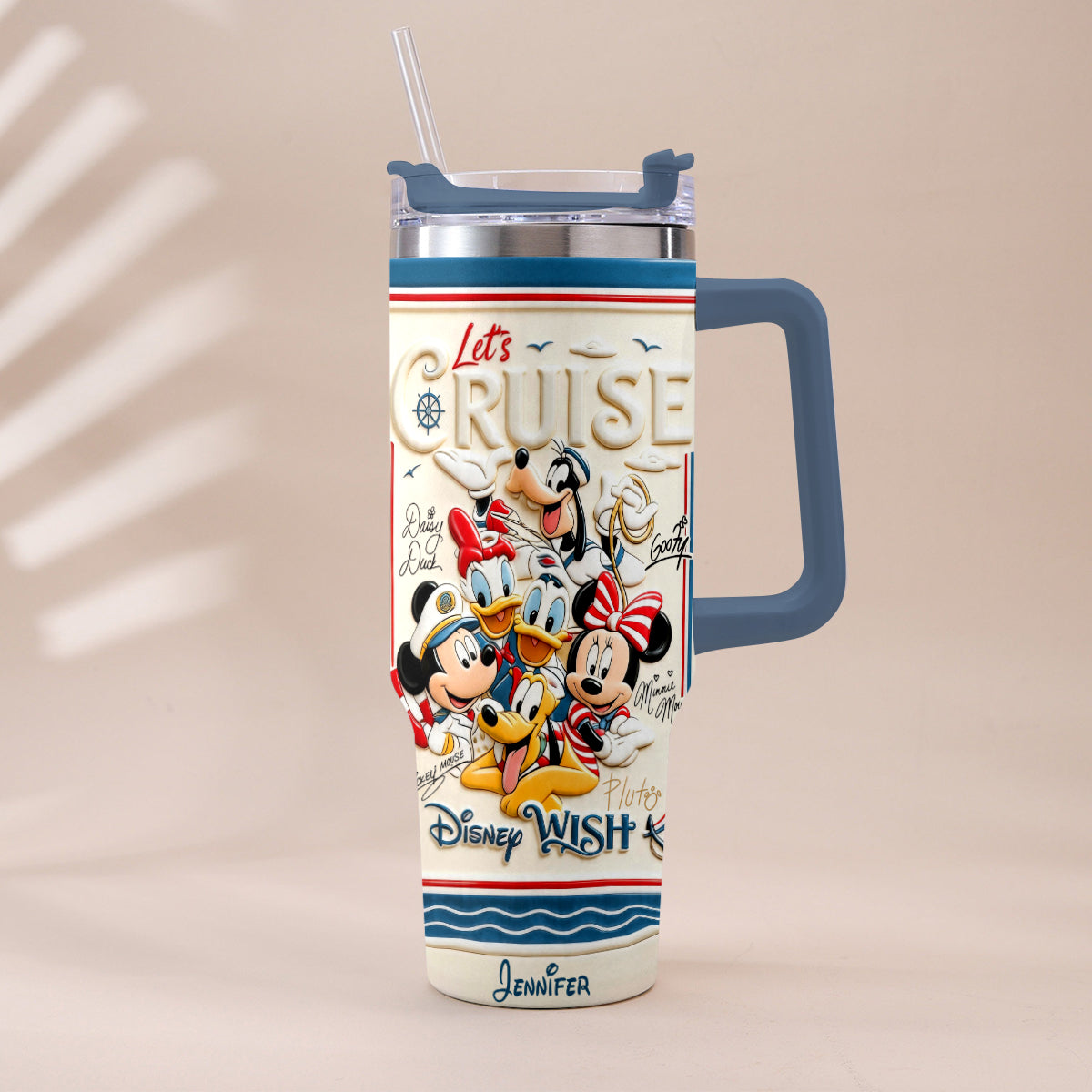 Let's Cruise - Personalized Disney Cruise Handle Tumbler With Box