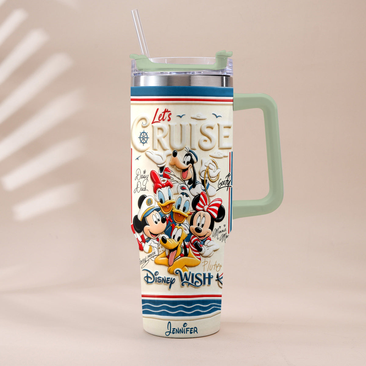 Let's Cruise - Personalized Disney Cruise Handle Tumbler With Box